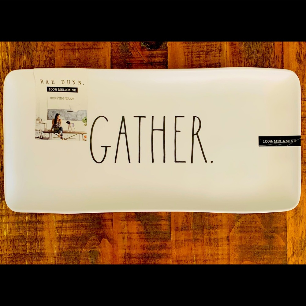 Rae Dunn. GATHER. Serving Tray 100% Melamine NEW HTF